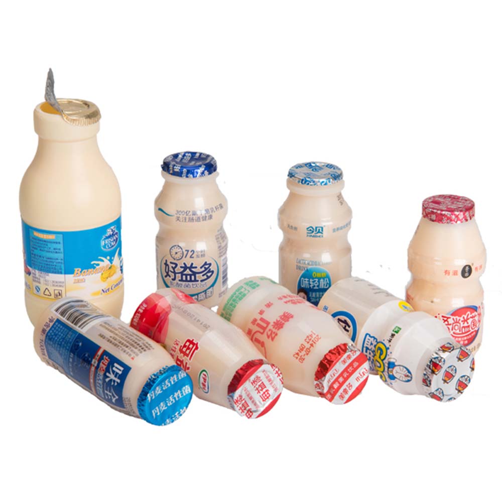 PE HDPE Yogurt Coconut Milk dairy juice Litchi bottle filling aluminum foil sealing capping machine