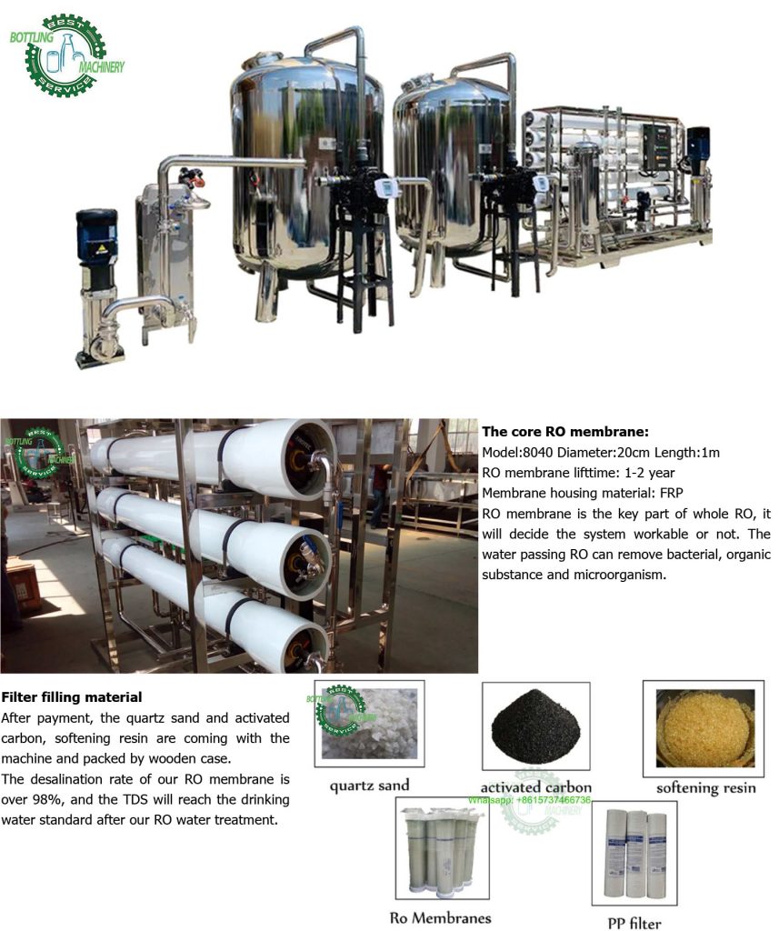 15m3/h Water purification system Reverse Osmosis 15ton/hour